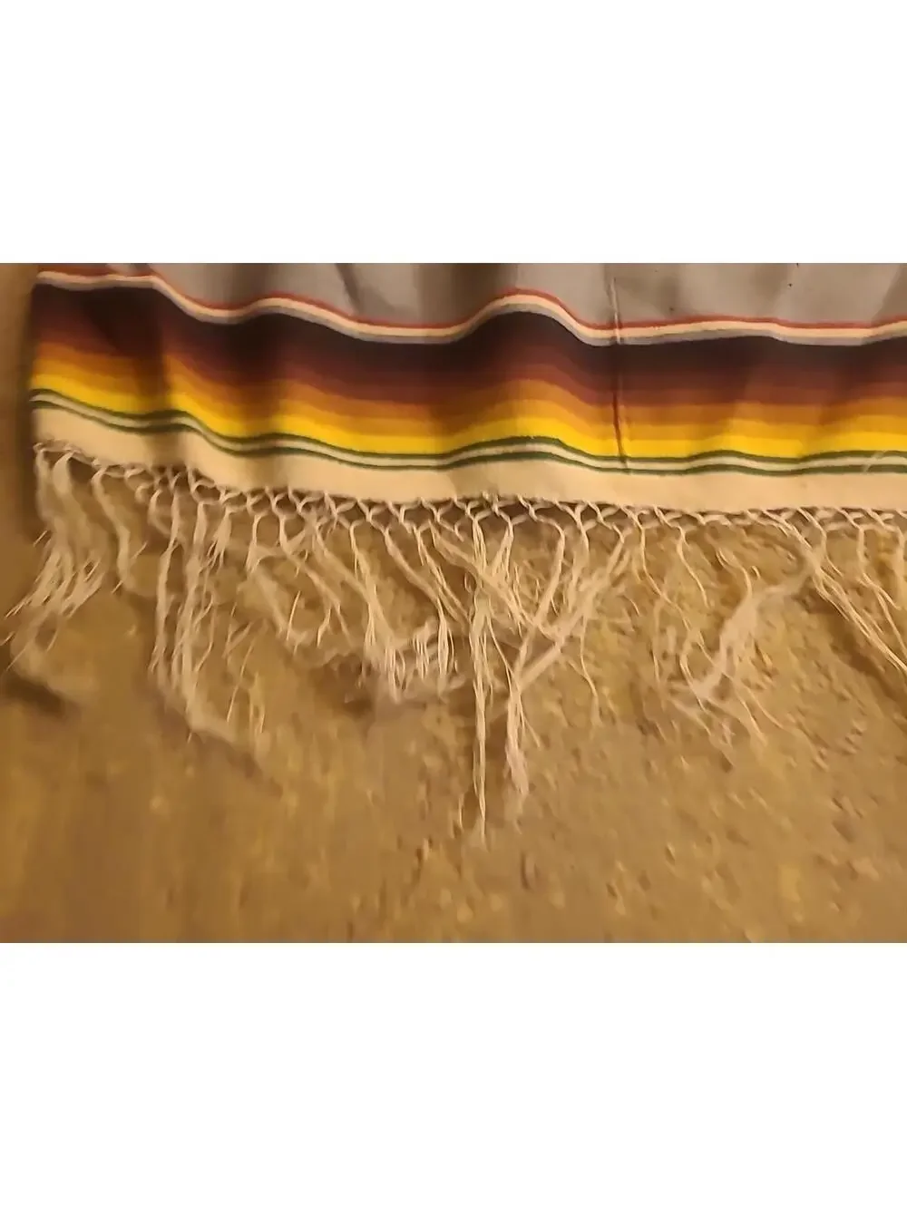 Vintage Cotton Loom Woven Blanket Throw Saltillo Serape Mexico 89